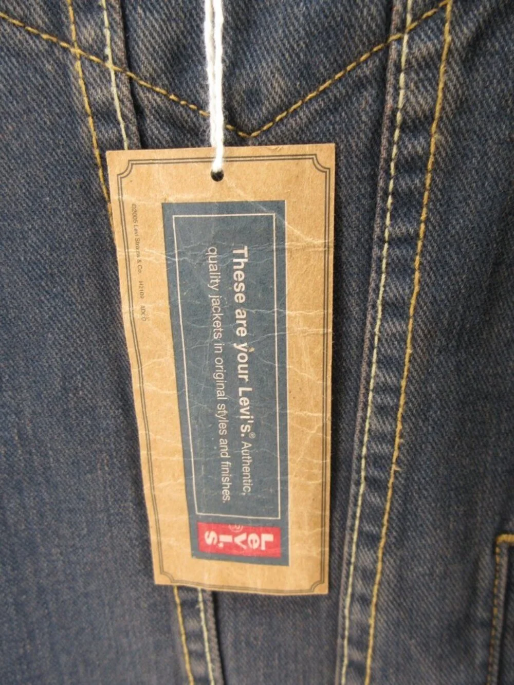 VINTAGE Levis Jacket XXL Standard Trucker Denim Red Tab Y2K 2005 NEW